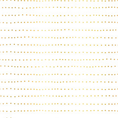 Golden dots lines seamless abstract doodle vector pattern. Repeating striped pattern with wonky lines, hand drawn dots metallic gold foil. Abstract background for kids decor, packaging.