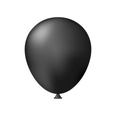 Black balloon isolated on white background