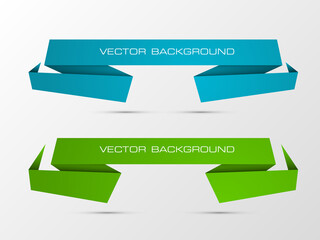 Vector banner. The original form as two form, overlapping. The flat image. Advertising Design shape. Vector label tag.