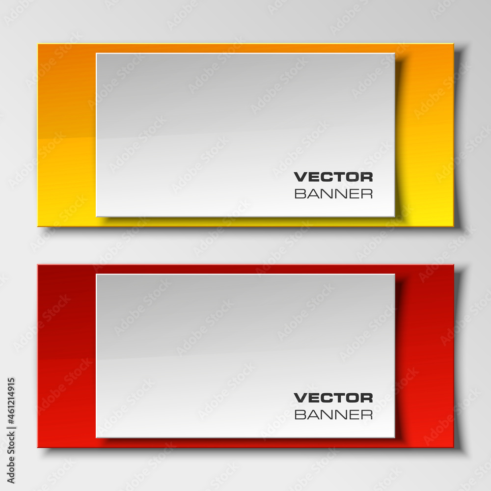 Poster Vector banner. The original form as two form, overlapping. The flat image. Advertising Design shape. Vector label tag.