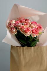 bouquet of roses in a box