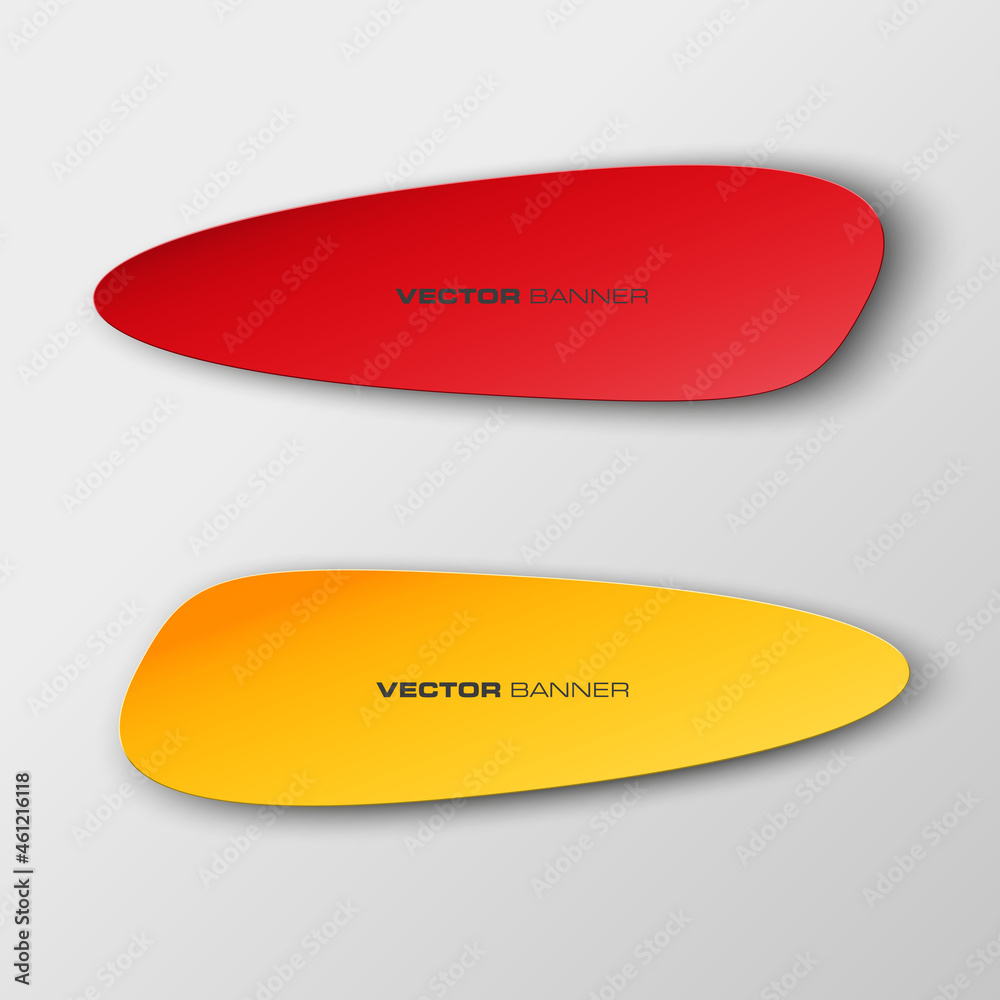 Poster vector abstract ribbon banner. the two original rectangular band banners form background. the flat b