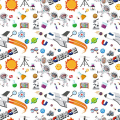 Science text icon with elements