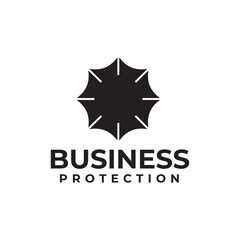 Insurance business protection company with umbrella logo design