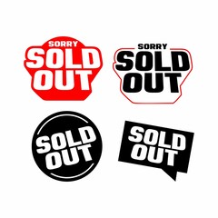 Sold out red and black modern style, Sale modern 3d badge template vector
