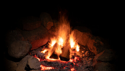 Fototapeta premium Rock ring to contain a campfire