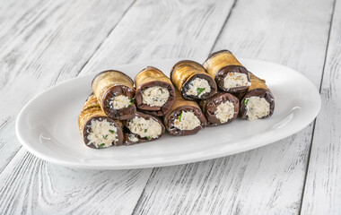 Stuffed eggplant rolls