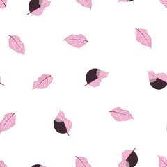 Seamless pattern with aglonema rotundom leaves