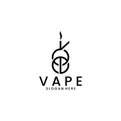 Minimalist, simple and modern vape logo vector.