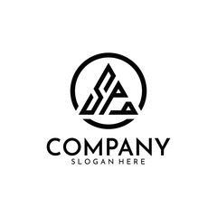 Triangle SPA letter logo vector. Simple, minimal and modern. Suitable for any industrial business.