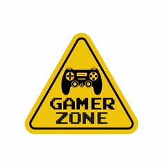 Gamer zone sign vector illustration with game controller icon © mitoria
