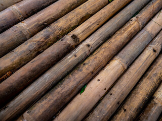 floor made of dried bamboo
