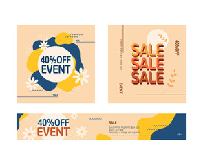Shopping event banner set 
