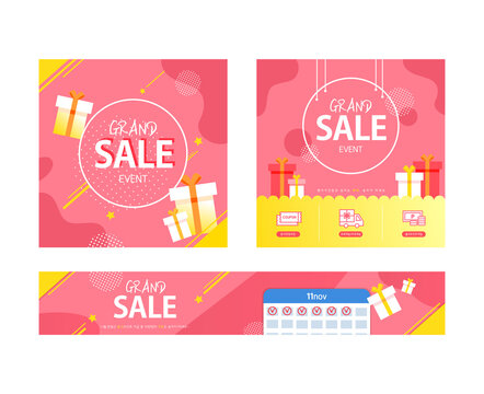 Shopping event banner set 
