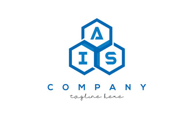 AIS three letters creative polygon hexagon logo 