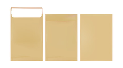 Brown Letter Vector Documents Set Front, Back, and Inside Documents. envelope for holding documents for sending office style envelope mockup letter paper letter illustration