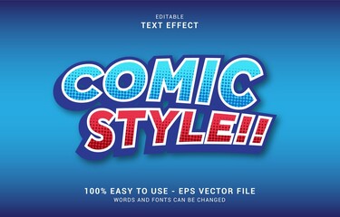 editable text effect, Comic style