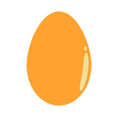 Egg icon in orange, on white background, vector. 