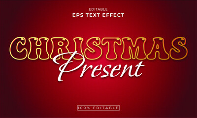Christmas editable 3d text effect Design