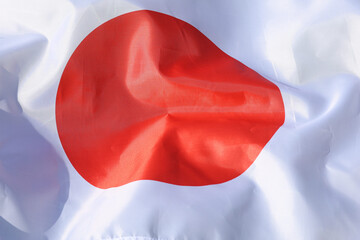 Japan silk flag close-up