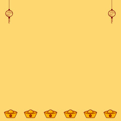 Blank yellow national Chinese day poster vector