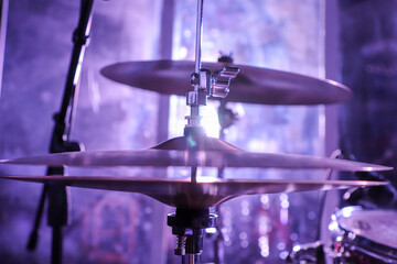 Fototapeta na wymiar Open hi-het, drum cymbals, drumming. 