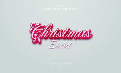 Christmas editable 3d text effect Design