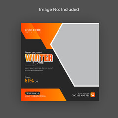 Winter Season Fashion Sale Social Media Post Instagram Banner and Web banner design