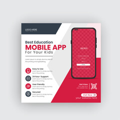 Mobile app promotion social media post instagram banner and web banner For Social media advertising