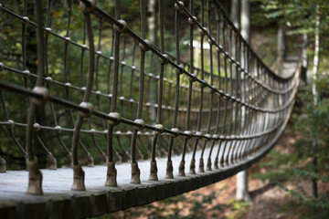 suspension bridge on the rothaarsteig trail in germany