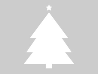 Fototapeta premium Christmas tree silhouettes flat icon.