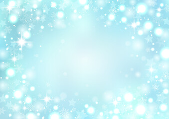 クリスマス イルミネーションのシンプルな風景 ブルー