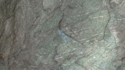 Smooth gray stone texture with green streak for background, wallpaper, material for texture 3D