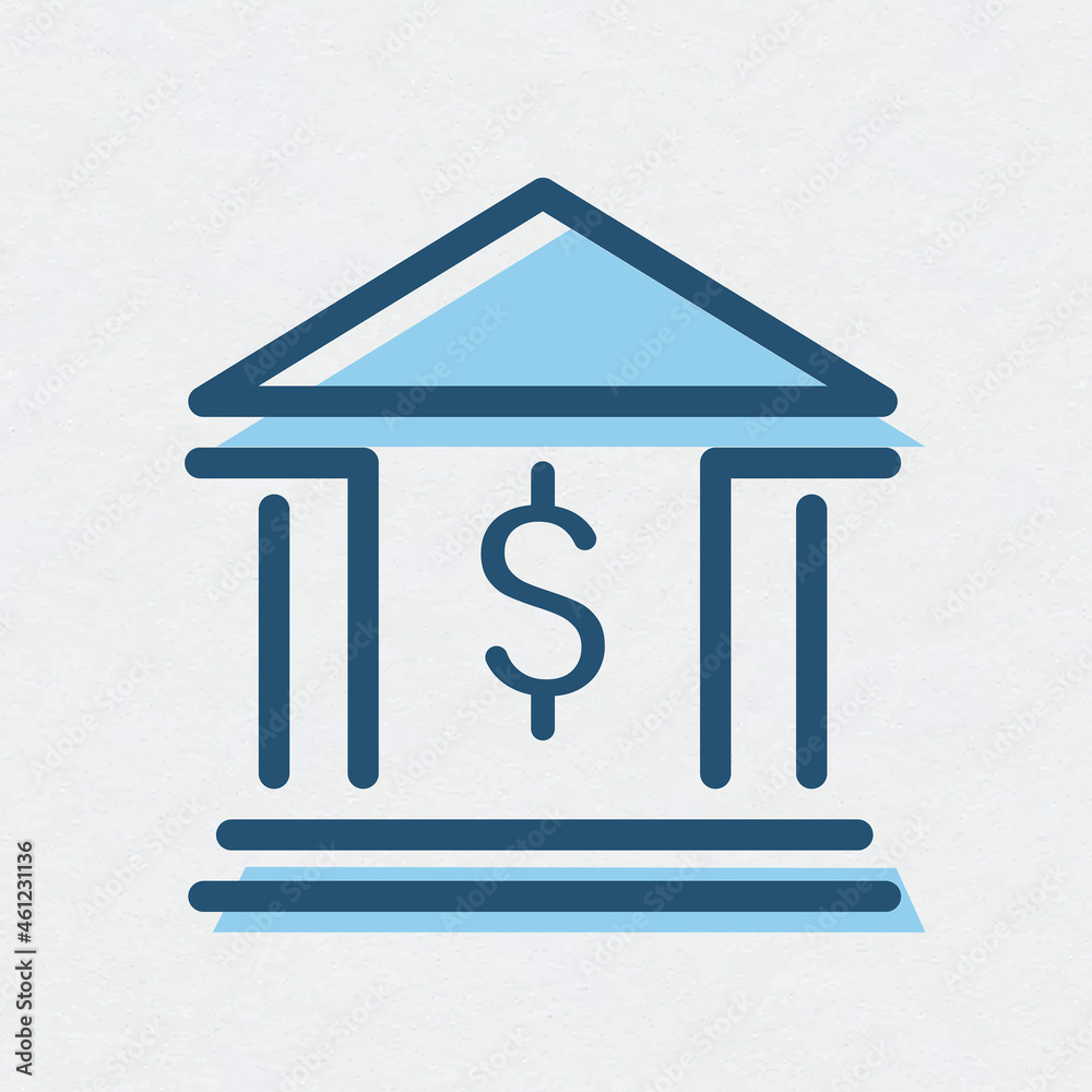 Wall mural Bank outline icon vector financial symbol