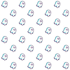 Cute Ghost Seamless Pattern - Amazing vector pattern of a cute little ghost suitable for background, fabric pattern, design asset, halloween, wrapping paper, wallpaper and illustration in general