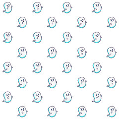 Cute Ghost Seamless Pattern - Amazing vector pattern of a cute little ghost suitable for background, fabric pattern, design asset, halloween, wrapping paper, wallpaper and illustration in general