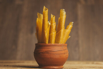 pastille fruit as a substitute for sweets. proper nutrition. diet. tea snack.