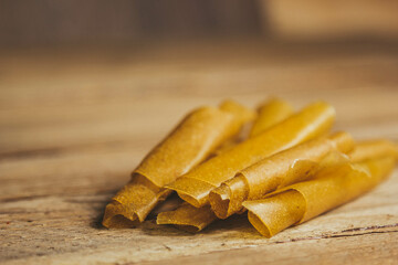 pastille fruit as a substitute for sweets. proper nutrition. diet. tea snack.