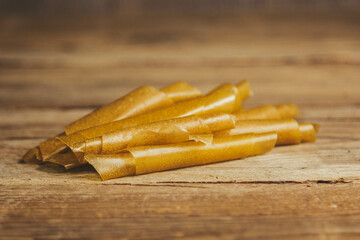 pastille fruit as a substitute for sweets. proper nutrition. diet. tea snack.