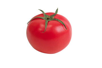 Isolated tomato on white background with clipping path.