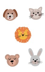 set of funny animals