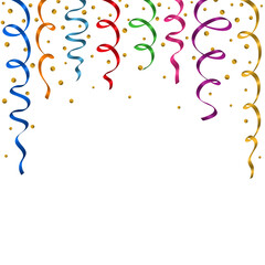 White background with colorful streamers.