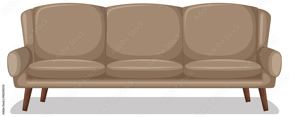 Canvas Prints beige three-seater sofa isolated on white background