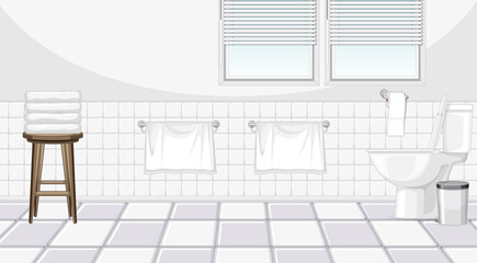 Bathroom interior design with furniture