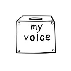 A voting box isolated on a white background.Vector illustration can be used in election campaigns.