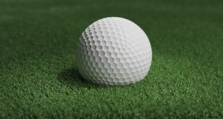 Golf ball on a grass