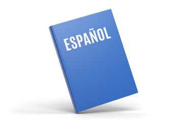 learning spanish book isolated on white background