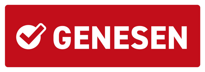 Corona virus 3G-Regel rot Sticker genesen 3