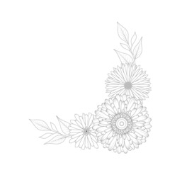 Flowers frame coloring book.