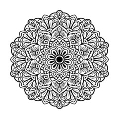 Outlined Seamless mandala design, vintage decorative elements, hand drawn background Vector